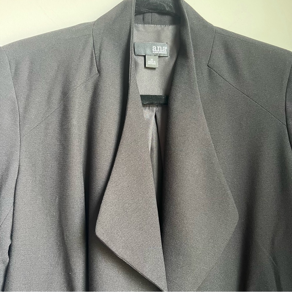 a.n.a Black Asymmetrical Blazer with Waterfall Front - Size Medium - Picture 5 of 7